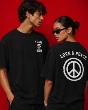T-SHIRT ENGRANAJE PEACE NEGRA