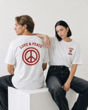 T-SHIRT ENGRANAJE PEACE BLANCA